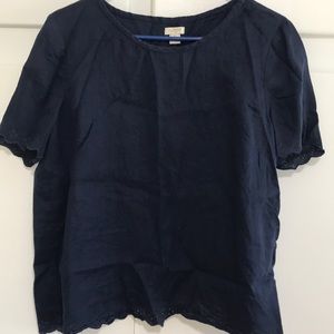 J. Crew eyelet sleeve open back blouse